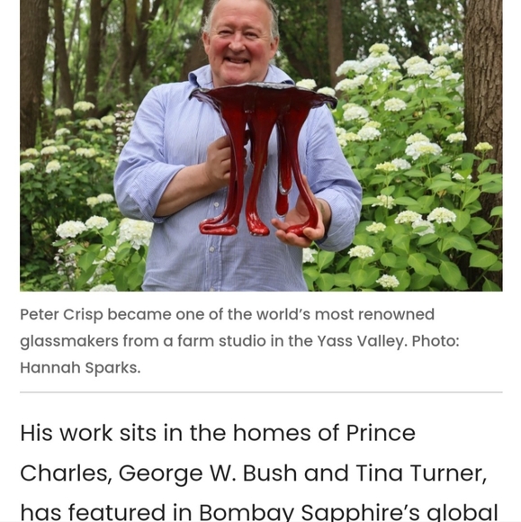 {Peter Crisp} Australia Glass Art Multi-Layer Bowl with Signature - Picture 10 of 11